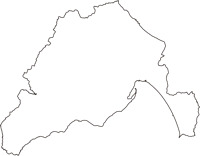 青森県むつ市（むつし）の白地図無料ダウンロード