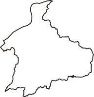 愛知県犬山市（いぬやまし）の白地図無料ダウンロード