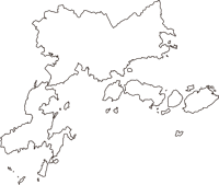 広島県呉市（くれし）の白地図無料ダウンロード