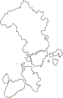 広島県尾道市（おのみちし）の白地図無料ダウンロード
