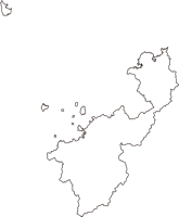 山口県萩市（はぎし）の白地図無料ダウンロード