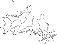 山口県（やまぐちけん）の白地図無料ダウンロード