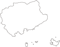 徳島県海部郡牟岐町（むぎちょう）の白地図無料ダウンロード